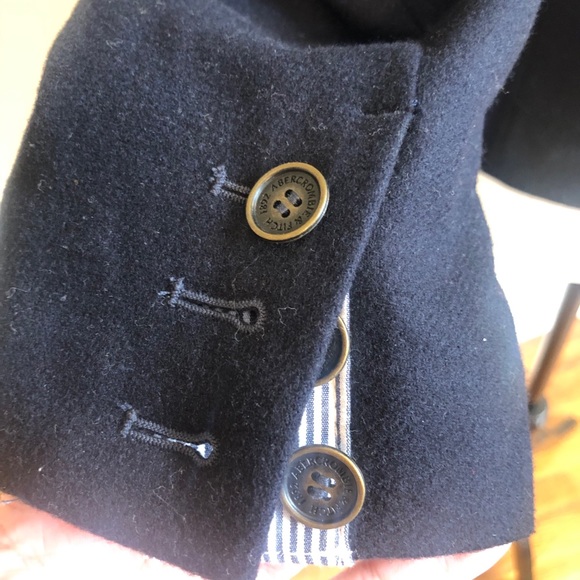 Abercrombie Fitch navy wool preppy blazer/Jacket L - Picture 3 of 11